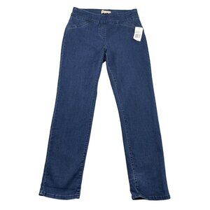 NWT Donna L'Oren Jeans Womens 16 Indigo Mid Rise Denim Stretch Waist
